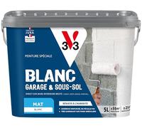 V33 Peinture blanche mat, BLANC GARAGE & SOUS-SOL, 5L