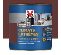 V33 Peinture Bois Climats Extrêmes Satin Rouge Basque - 0,5 L