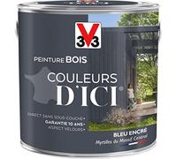 V33 Peinture Bois Couleurs d ICI® - Bleu encré - Myrtilles du massif central - Velours - 2L