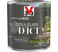 V33 Peinture Bois Couleurs d ICI® - Gris feutré - Baie du mont st-michel - Velours - 0,5L