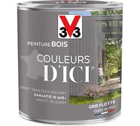 V33 Peinture Bois Couleurs d ICI® - Gris flotté - Galets de nice - Velours - 0,5L