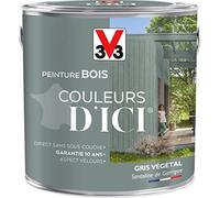 V33 Peinture Bois Couleurs d ICI® - Gris végétal - Santoline de garrigue - Velours - 2L