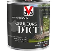V33 Peinture Bois Couleurs d ICI® - Noir ombré - Plages de réunion - Velours - 0,5L