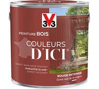 V33 Peinture Bois Couleurs d ICI® - Rouge intense - Granit rose de bretagne - Velours - 2L