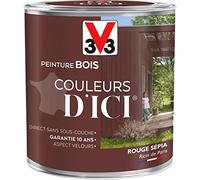 V33 Peinture Bois Couleurs d ICI® - Rouge sépia - Ricin de paris - Velours - 0,5L