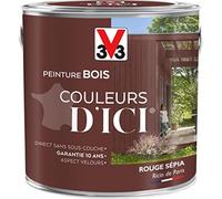 V33 Peinture Bois Couleurs d ICI® - Rouge sépia - Ricin de paris - Velours - 2L