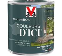 V33 Peinture Bois Couleurs d ICI® - Vert profond - Epicéa du jura - Velours - 0,5L