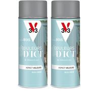 V33 Peinture Bois Couleurs d'ICI aérosol - Bleu grisé - 400ml (Lot de 2)