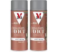 V33 Peinture Bois Couleurs d'ICI aérosol - Terre cuite - 400ml (Lot de 2)
