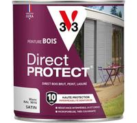 V33 Peinture bois Direct Protect - Blanc - 0,5L