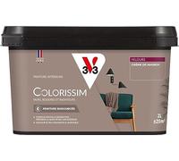 V33 Peinture Colorissim Multi-supports Crème de Marron Velours 2L | Peinture Murs Boiseries Radiateurs, Couleur ultra couvrante et lessivable, Formule Biosourcée, Qualité de l'air intérieur