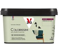 V33 Peinture Colorissim Multi-supports Crème de Pistache Velours 2L | Peinture Murs Boiseries Radiateurs, Couleur ultra couvrante et lessivable, Formule Biosourcée, Qualité de l'air intérieur