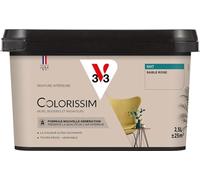 V33 Peinture Colorissim Multi-supports Sable Rose Mat 2,5L | Peinture Murs Boiseries Radiateurs, Ultra-couvrant, Toutes pièces, Lessivale, Qualité de l'air intérieur