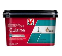 V33 Peinture de rénovation cuisine, Rénovation perfection Bleu lagon satin 2L