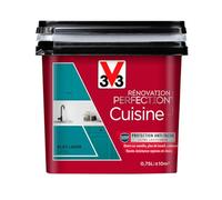 V33 Peinture de rénovation cuisine, Rénovation perfection Bleu lagon satin 750ml
