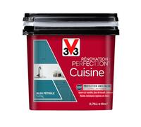 V33 Peinture de rénovation cuisine, Rénovation perfection Bleu pétrole satin 750ml