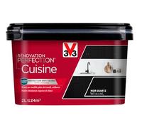 V33 Peinture de rénovation cuisine, Rénovation perfection Noir quartz Métallisé 2L