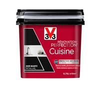 V33 Peinture de rénovation cuisine, Rénovation perfection Noir quartz Métallisé 750ml