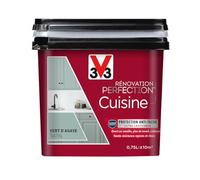 V33 Peinture de rénovation cuisine, Rénovation perfection Vert d'Agave satin 750ml