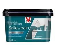 V33 Peinture de rénovation salle de bain, Rénovation perfection Bleu lagon satin 2L