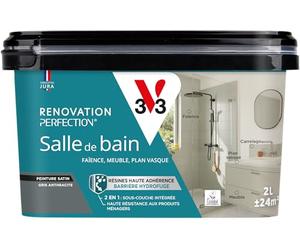 V33 Peinture de rénovation salle de bain, Rénovation perfection Gris anthracite satin 2L