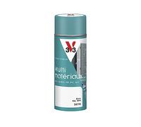 V33 Peinture extérieure aérosol multi-matériaux, Blanc satin, 400 ml