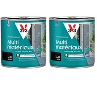 V33 Peinture extérieure Multi-matériaux, Noir satin 0,5L (Lot de 2)