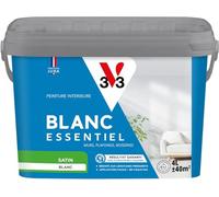 V33 Peinture Intérieure Blanc Essentiel Satin 4L | Murs, Plafonds et Boiseries - Application Rapide & Facile - Couvre en 2 Couches - Chantier Rapide - Recouvrable en 3h