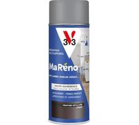 V33 Peinture Intérieure Ma Réno - Aérosol - Fonte Métallisé 400ml | Multi-Supports - Rénovation - Sous-Couche intégrée - Résistant et Lessivable - Couvrant