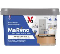 V33 Peinture Intérieure Multi-Supports Ma Réno Or Blanc Métallisé 0,5L