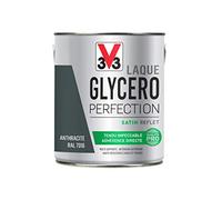 V33 Peinture Laque Glycéro Satin Anthracite 2L | Tendu impeccable, Adhérence directe, Multi-supports, Intérieur-Extérieur, Haute résistance taches et chocs