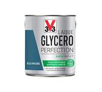 V33 Peinture Laque Glycéro Satin Bleu Amazone 2L | Tendu impeccable, Adhérence directe, Multi-supports, Intérieur-Extérieur, Haute résistance taches et chocs