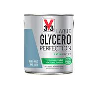 V33 Peinture Laque Glycéro Satin Bleu Iodé 2L | Tendu impeccable, Adhérence directe, Multi-supports, Intérieur-Extérieur, Haute résistance taches et chocs