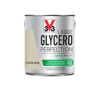 V33 Peinture Laque Glycéro Satin Fleur de Coton 2L | Tendu impeccable, Adhérence directe, Multi-supports, Intérieur-Extérieur, Haute résistance taches et chocs