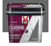 V33 Peinture Multi-Matériaux Cuisine Déco LAB Anthracite Satin 0,75 L