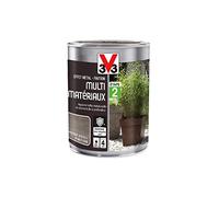 V33 Peinture multi-matériaux - Finition effet métal, Argent vielli, 0,25 L