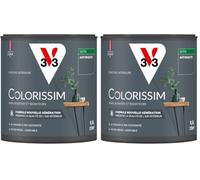 V33 Peinture multi-supports Colorissim® Anthracite satin 0,5L (Lot de 2)