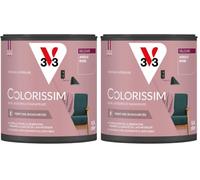 V33 Peinture multi-supports Colorissim® Argile rose Velours 0,5L (Lot de 2)