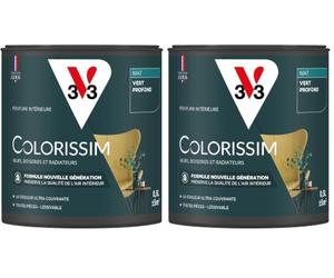 V33 Peinture multi-supports Colorissim® Vert profond Mat 0,5L (Lot de 2)