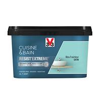 V33 Peinture multi-supports monocouche Cuisine & Bain Resist'Extrême® Satin, Bleu fraîcheur, 2L