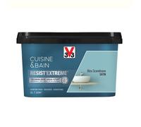 V33 Peinture multi-supports monocouche Cuisine Bain Resist'Extrême Satin,Bleu scandinave,2L