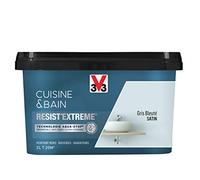 V33 Peinture multi-supports monocouche Cuisine & Bain Resist'Extrême® Satin, Gris bleuté, 2L