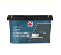 V33 Peinture multi-supports monocouche Cuisine Bain Resist'Extrême Satin,Gris Fusain,2L