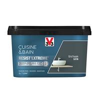 V33 Peinture multi-supports monocouche Cuisine & Bain Resist'Extrême® Satin, Gris Fusain, 2L