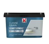 V33 Peinture multi-supports monocouche Cuisine & Bain Resist'Extrême® Satin, Gris Galet, 2L