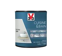 V33 Peinture multi-supports monocouche Cuisine & Bain Resist'Extrême® Satin, Gris Perle, 0,5L