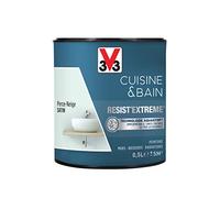V33 Peinture multi-supports monocouche Cuisine & Bain Resist'Extrême® Satin, Perce Neige, 0,5L