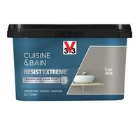 V33 Peinture multi-supports monocouche Cuisine Bain Resist'Extrême Satin,Taupe,2L