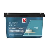 V33 Peinture multi-supports monocouche Cuisine & Bain Resist'Extrême® Satin, Bleu Atoll, 2L