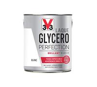V33 Peinture multi-supports monocouche Laque Glycéro brillant, Blanc n°1 2L